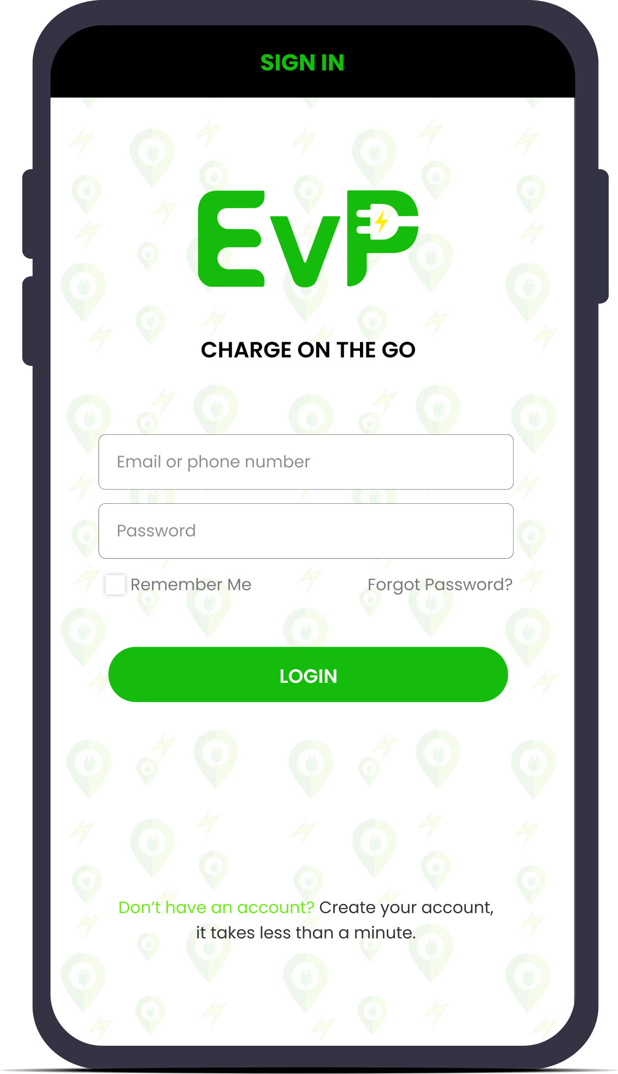 EVP App Mockup